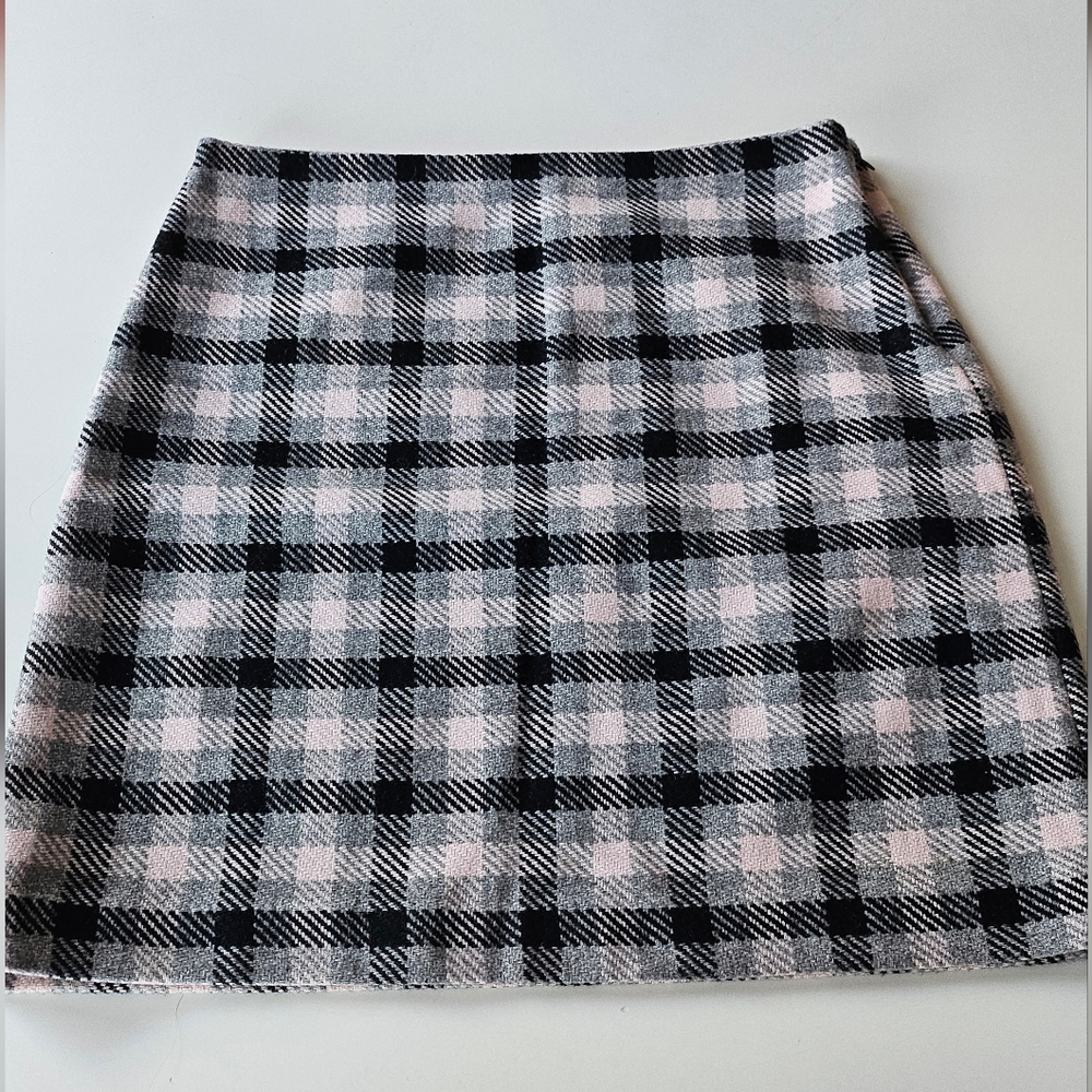 Talbots Black Pink Checkered Skirt